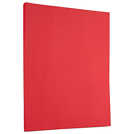 JAM Paper® Color Paper, Ruby Red, Letter (8.5" x 11"), 100 Sheets Per Pack, 24 Lb, 30% Recycled