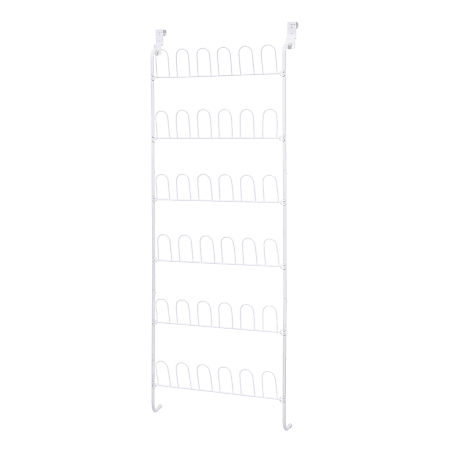 Honey-Can-Do 18-Pair Over-The-Door Shoe Rack, 63"H x 5 7/8"W x 22 3/8"D, White