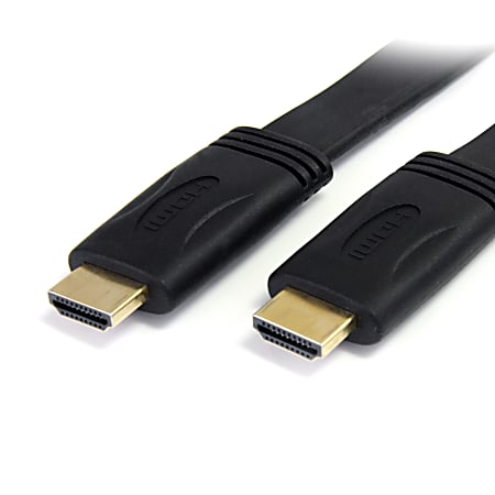 StarTech.com 15 ft Flat High Speed HDMI Cable with Ethernet - Ultra HD 4k x 2k HDMI Cable - HDMI to HDMI M/M - 15ft High Speed HDMI Cable - HDMI 1.4 Cables - 15 ft Flat HDMI Cable - HDMI with Ethernet - Ultra HD 4k x 2k HDMI Cable - 1080p A/V