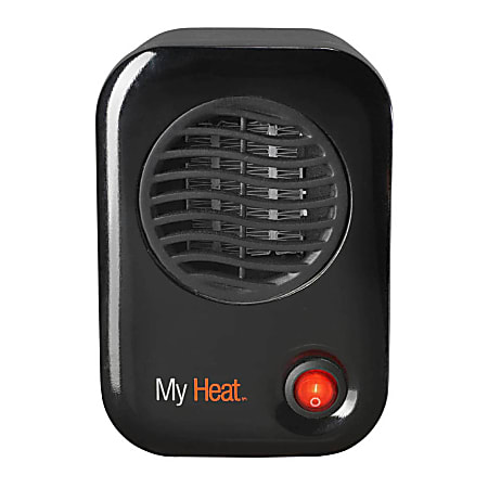 Lasko® MyHeat™ 200 Watts Electric Fan Heater, 6.1"H x 4.3"W x 3.8"D, Black