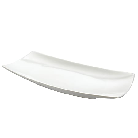 Gibson Elite Gracious Dining Ceramic Sushi Plate, 1-7/16"H x 13-1/4"W x 6-1/4"D, White