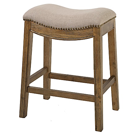 New Ridge Home Goods Saddle-Style Counter Stool, Natural/Cream