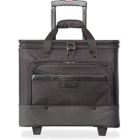 bugatti Business Carrying Case (Roller) for 17" Notebook - Black - Ballistic Nylon - Handle - 16" Height x 19" Width x 11" Depth
