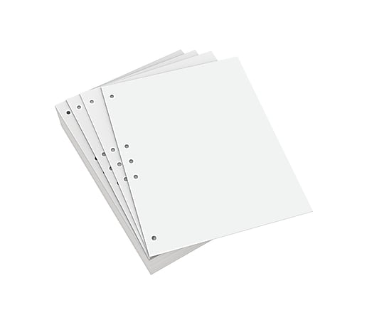 Lettermark® Custom Cut Sheets, 5 Reams, Letter Size (8 1/2" x 11"), 2500 Sheets Total, Prepunched Left, 5-Hole, 20 Lb, 500 Sheets Per Ream