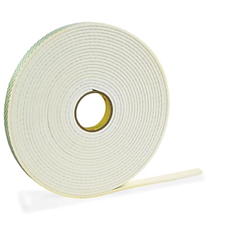 3M® 4462 Double Sided Foam Tape, 1/2" x 5 Yd., White, 1/32"
