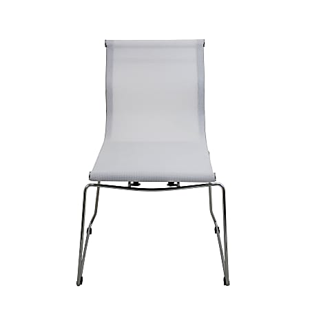 LumiSource Mirage Mesh Conference/Guest Chair, White/Chrome