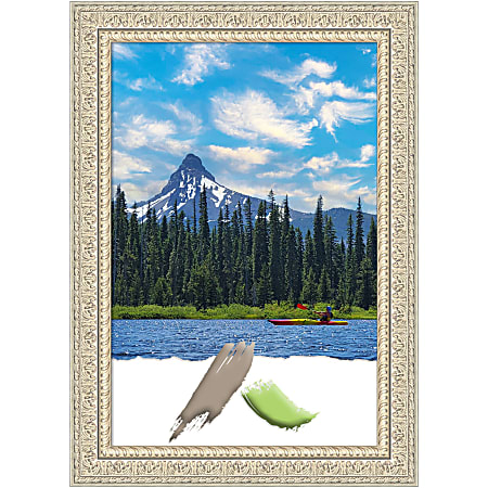 Amanti Art Fair Baroque Cream Wood Picture Frame, 25" x 35", Matted For 20" x 30"