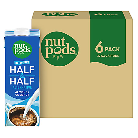 Nutpods® Unsweetened Non-Dairy Half & Half Creamer, 32 fl oz cartons, 6 pack