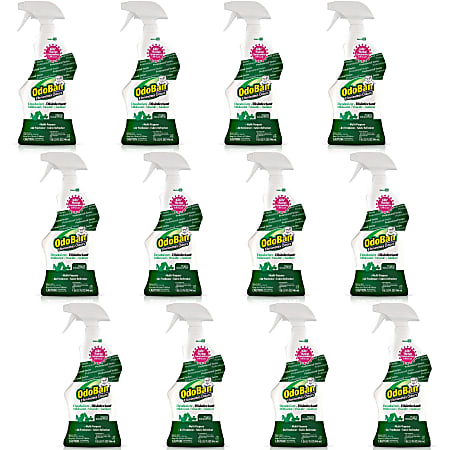 OdoBan Eucalyptus Deodorizer Disinfectant Spray - Ready-To-Use Spray - 32 fl oz (1 quart) - Original Eucalyptus Scent - 12 / Carton - Green