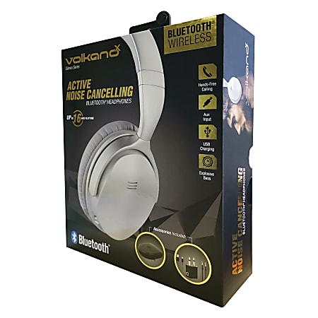 Volkano Silenco Active Noise Canceling Bluetooth Headphones Silver VK 2003 SL