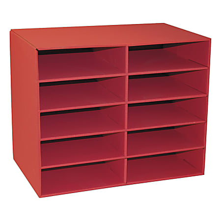 Pacon® Classroom Keepers 10-Shelf Organizer, Red