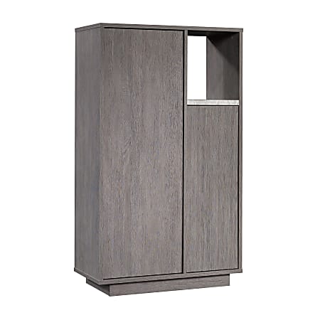 Sauder® East Rock 31"W 2-Door Storage Cabinet, Ashen Oak/Faux White Marble