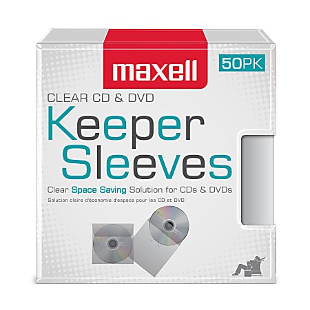 Maxell® CD/DVD Keepers, Clear, Pack Of 50