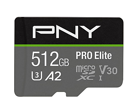 PNY PRO Elite Class 10 U3 V30 microSDXC Flash Memory Card, 512GB