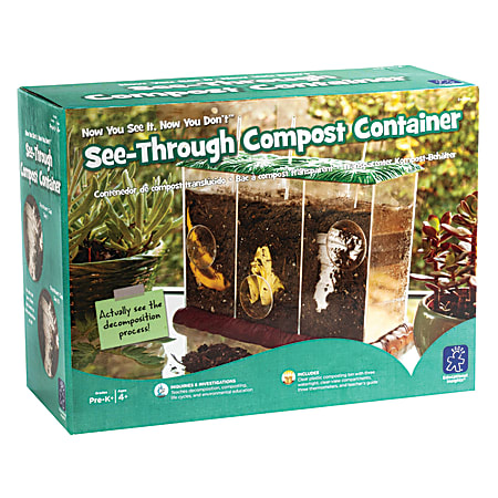 Educational Insights Now You See It Now You Don't Compost Container, 12"H x 4"W x 8"D, Clear, Kindergarten - Grade 8