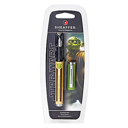 Sheaffer® Star Wars Fountain Pen, Medium Point, 0.43 mm, Yoda Design Barrel, Black Ink
