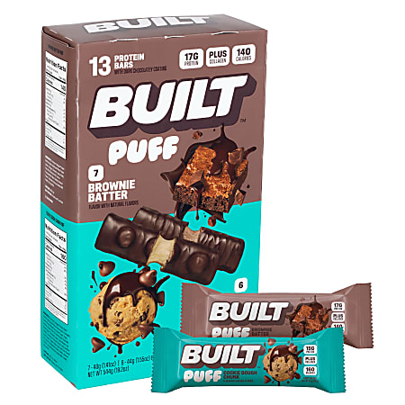 Built Bar Puff & Chunk Protein Bars Variety Pack, 1.41 Oz, Total Qty 13