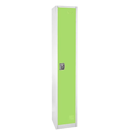 Alpine AdirOffice 1-Tier Steel Locker, 72"H x 12"W x 12"D, Green