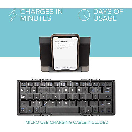 Plugable Foldable Bluetooth Keyboard Compatible With Ipad Iphones 