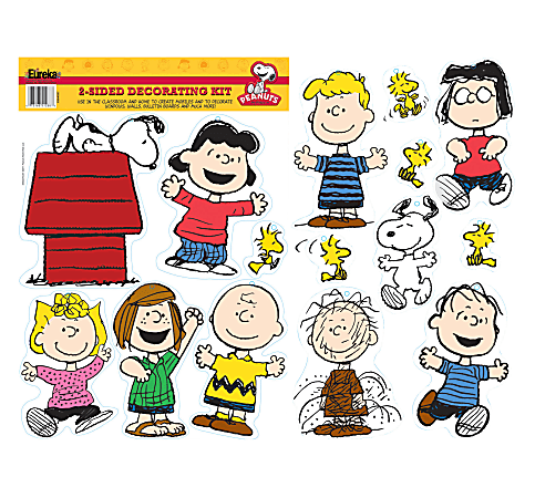 Eureka 2-Sided Decorations, Peanuts® Classic Characters, Multicolor, Pack Of 15