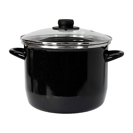 Ekco EOS 8 Qt Straight Covered Stockpot, Black