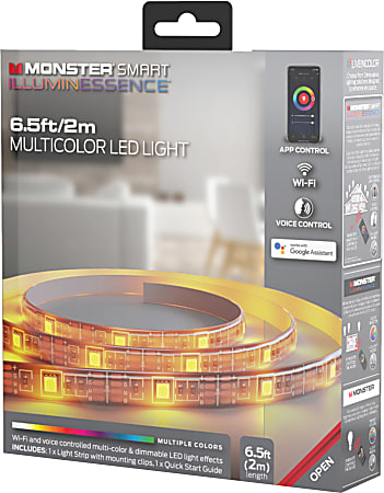 Monster Smart LED Light Strip 6 12 Multicolor - Office Depot
