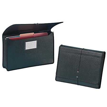 Smead® Poly Premium Wallet, 5 1/4" Expansion, Letter Size, 13 1/2" x 10 1/4", Black