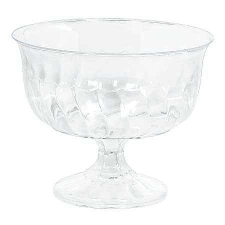 Amscan Plastic Pedestal Bowls, 8 Oz, Clear, Pack Of 24 Bowls