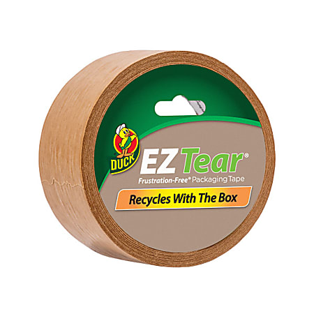 Duck® EZ Tear® Paper Tape Rolls, 25 Yd, 1-15/16”, Tan, Pack of 6 Rolls