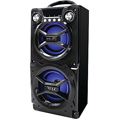 Sylvania SP328 Bluetooth Speaker System - Black - Battery Rechargeable - 1 Pack