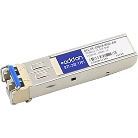 AddOn Cisco GLC-FE-100LX-RGD Compatible TAA Compliant 100Base-LX SFP Transceiver (SMF, 1310nm, 10km, LC, Rugged)