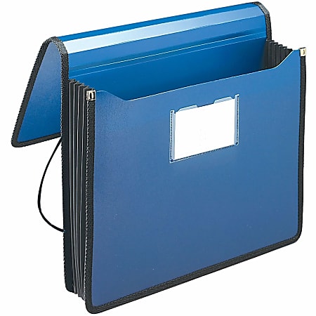 Smead® Expansion Poly Wallet With Sewn Edges, Letter Size, 5 1/4" Expansion, Navy Blue