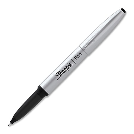 Sharpie® Stainless Steel Refillable Pen, Fine Point, Stainless Steel Barrel, Black Ink, 1 pack