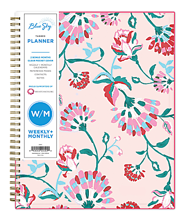 Blue Sky™ Breast Cancer Awareness Weekly/Monthly CYO Planner, 8-1/2" x 11", Garden Flower, January To December 2021, 101617
