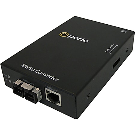 Perle S-100-M2SC2 Fast Ethernet Stand-Alone Media Converter - 1 x Network (RJ-45) - 1 x SC Ports - 10/100Base-TX, 100Base-FX - Wall Mountable, Rack-mountable, Rail-mountable, External
