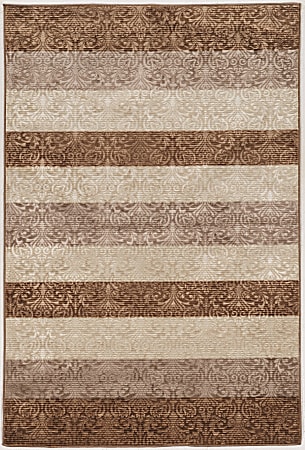 Linon Home Décor Products Banyon Area Rug, 5' x 7' 6", Harmon Stripes, Beige/Brown