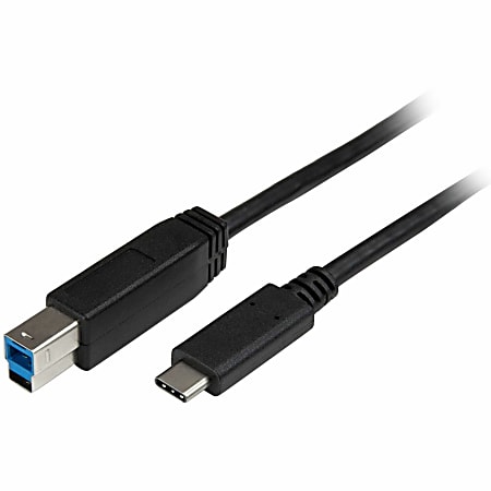 StarTech.com 2m 6 ft USB C to USB B Printer Cable - M/M - USB 3.0 (5Gbps) USB B Cable - USB C to USB B Cable - USB315CB2M