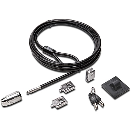 Kensington Desktop &amp; Peripherals Locking Kit 2.0 - 8 ft Cable - Keyed Lock - Black - Carbon Steel - For Desktop Computer