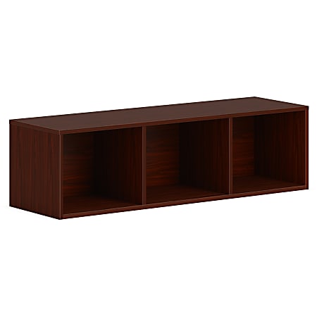 HON Mod Wall Mounted Storage | Open | 48"W | Traditional Mahogany Finish - 48" x 14"39.8" - Finish: Mahogany