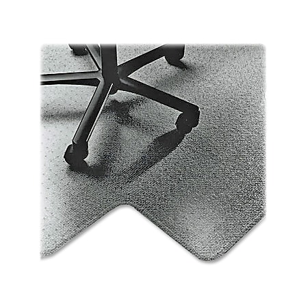 SKILCRAFT Textured Floor Mat For Carpet, For High-Pile Carpets, 45"W x 53"D, 20"W x 10"D Lip, Clear (AbilityOne)