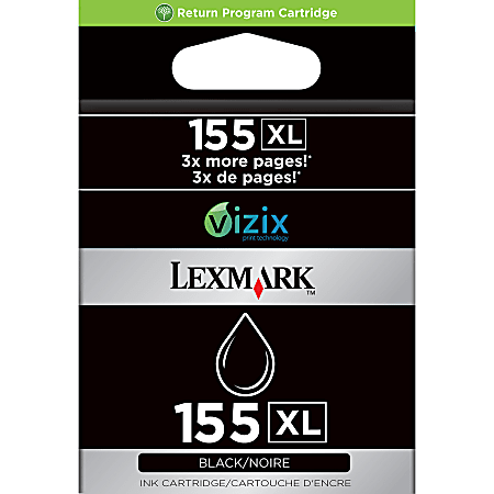 Lexmark™ 155XL High-Yield Black Ink Cartridge, 14N1619