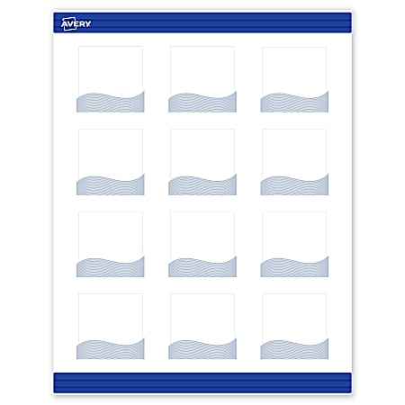 Avery® Printable Cards With Sure Feed® Technology, 2" x 2", Matte White With Colorful Design, Pack Of 120