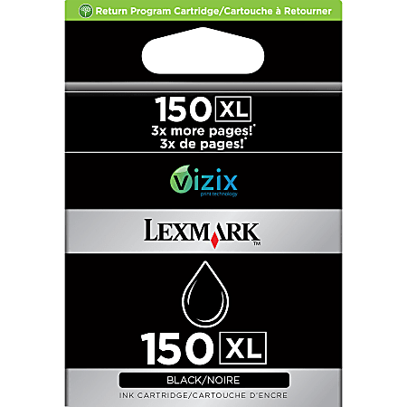 Lexmark™ 150XL High-Yield Black Ink Cartridge, 14N1614