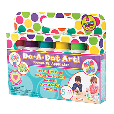 Do-A-Dot Art!™ Washable Brilliant Sponge Tip Markers, 6