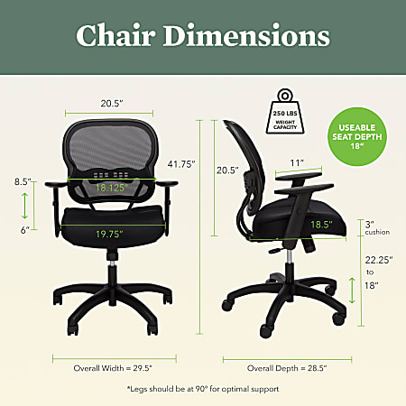 HON Basyx Wave HVL712 Mid Back Mesh Task Chair Black - Office Depot