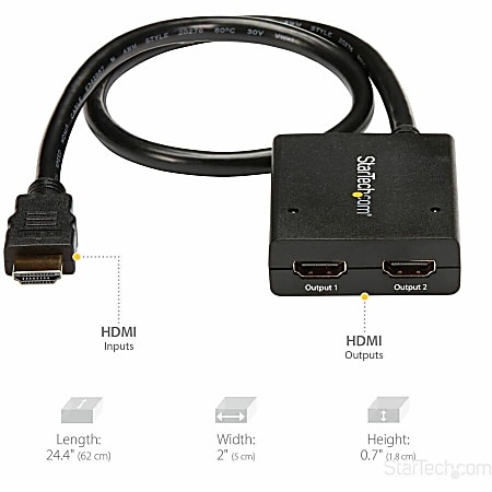officemax adpt dsip hdmi 2.1 to DisplayPort 8K 60Hz Active Adapter Support for HDMI 2.0 means that this adapter supports bandwidths of up to 18 Gbit/s StarTech.com HDMI Splitter 1 In