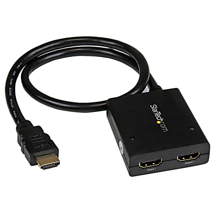 StarTech.com HDMI Splitter 1 2 Out 30Hz 2 Port 3D video Powered HDMI Splitter HDMI Audio - Office Depot