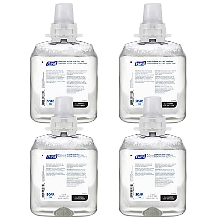 Purell® Healthy Soap Mild Foam Refills, 1250 mL, Unscented, Pack Of 4 Refills