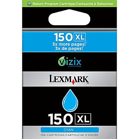Lexmark™ 150XL Cyan High-Yield Ink Cartridge, 14N1797