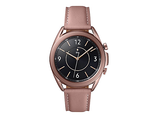 Samsung Galaxy Watch 3 - 41 mm - mystic bronze - smart watch with band - leather - display 1.2" - 8 GB - Wi-Fi, LTE, NFC, Bluetooth - 4G - 1.7 oz
